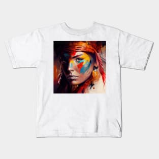 Powerful American Native Woman #4 Kids T-Shirt